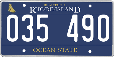 RI license plate 035490