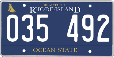 RI license plate 035492