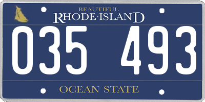 RI license plate 035493