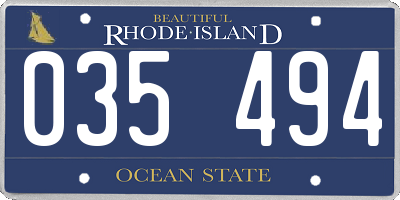 RI license plate 035494