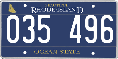 RI license plate 035496