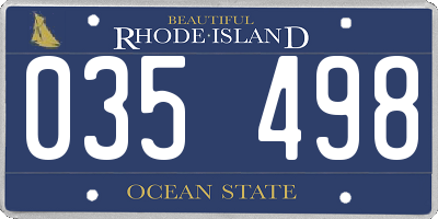 RI license plate 035498