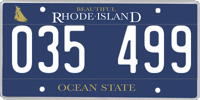 RI license plate 035499