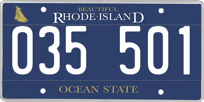 RI license plate 035501