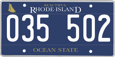 RI license plate 035502