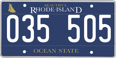 RI license plate 035505