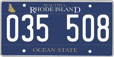 RI license plate 035508