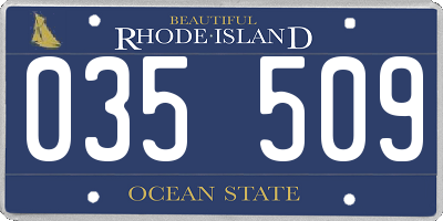 RI license plate 035509
