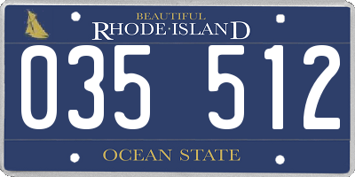 RI license plate 035512