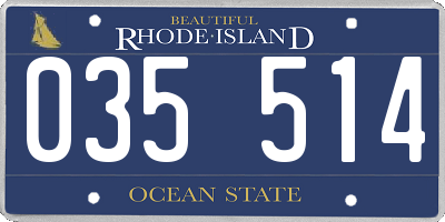RI license plate 035514