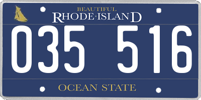 RI license plate 035516