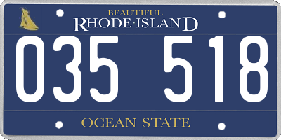 RI license plate 035518