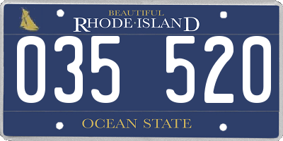 RI license plate 035520