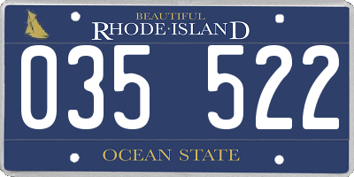 RI license plate 035522