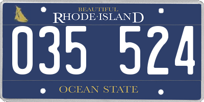 RI license plate 035524
