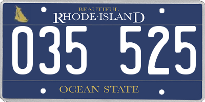 RI license plate 035525