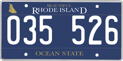 RI license plate 035526