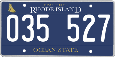 RI license plate 035527