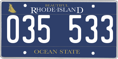 RI license plate 035533