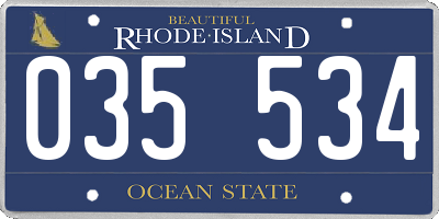 RI license plate 035534