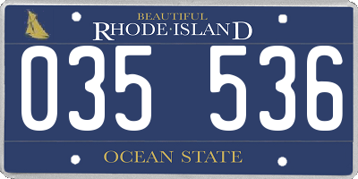 RI license plate 035536