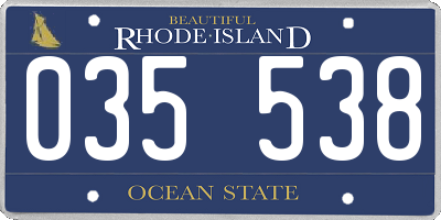 RI license plate 035538