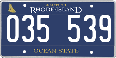 RI license plate 035539