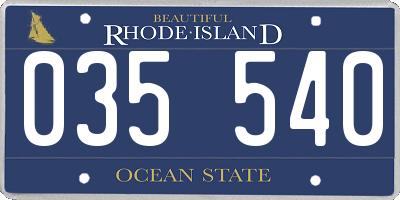 RI license plate 035540