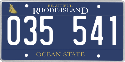 RI license plate 035541