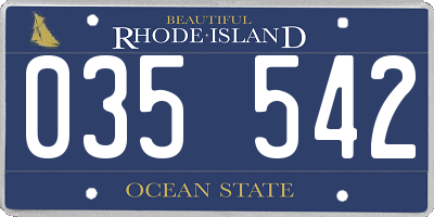 RI license plate 035542