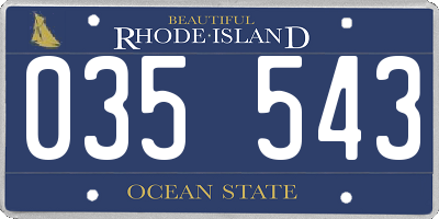 RI license plate 035543