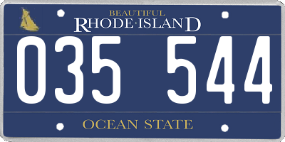 RI license plate 035544