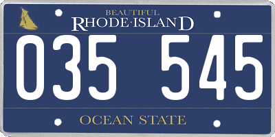 RI license plate 035545
