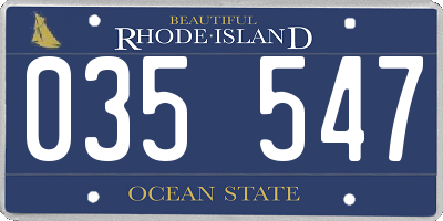 RI license plate 035547