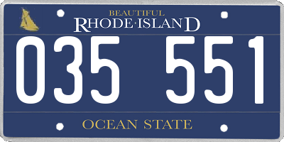 RI license plate 035551
