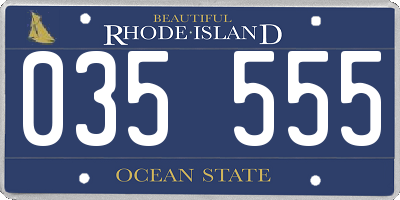 RI license plate 035555