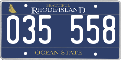 RI license plate 035558