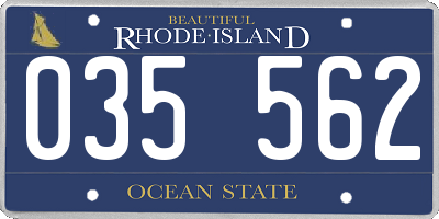RI license plate 035562