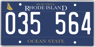 RI license plate 035564