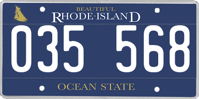 RI license plate 035568