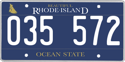 RI license plate 035572