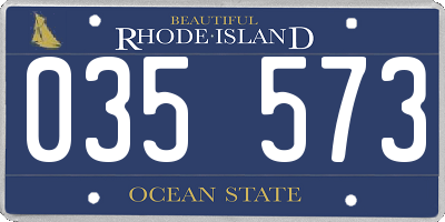 RI license plate 035573