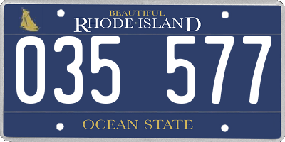 RI license plate 035577
