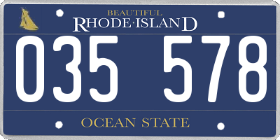 RI license plate 035578