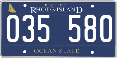 RI license plate 035580