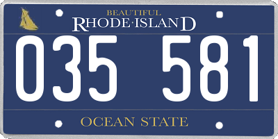 RI license plate 035581