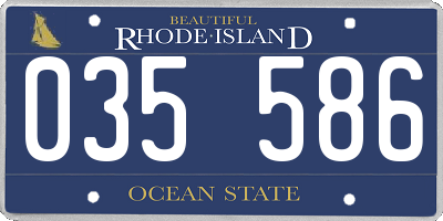 RI license plate 035586