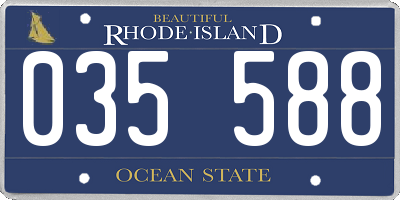 RI license plate 035588