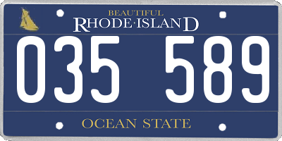 RI license plate 035589