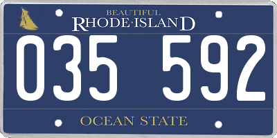 RI license plate 035592